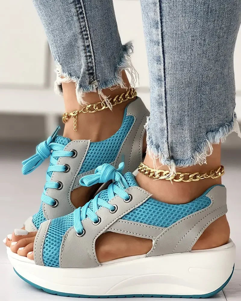 Isabelle | Lace-up Muffin Sandals