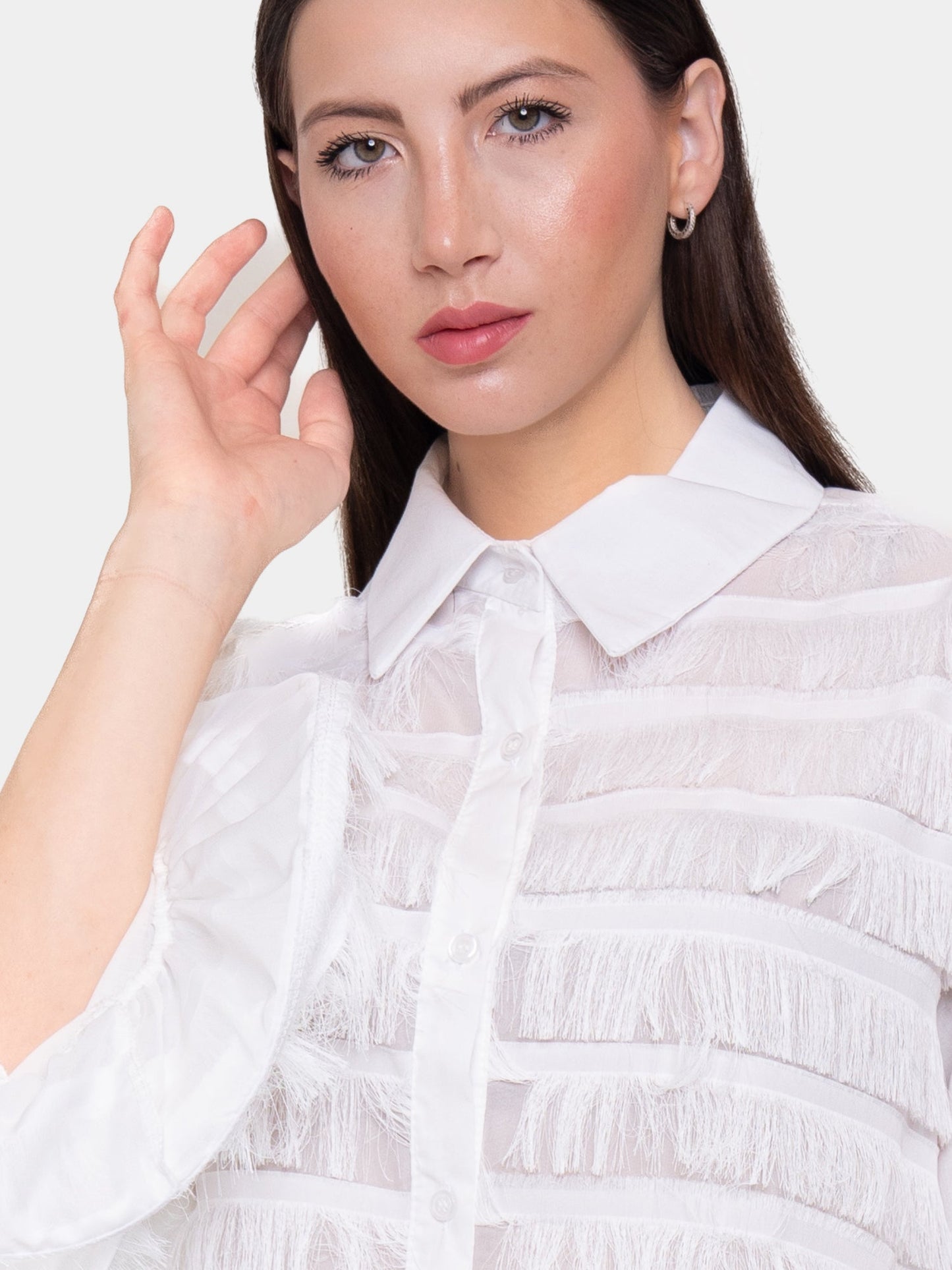 Hilda | Wight Ruffles Shirt