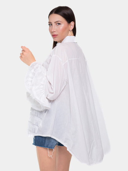 Hilda | Wight Ruffles Shirt