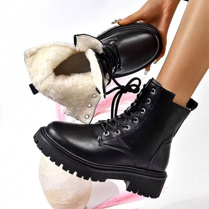 Ruby | Fluffy Combat Boots