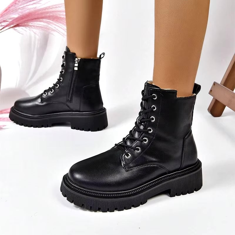 Ruby | Fluffy Combat Boots