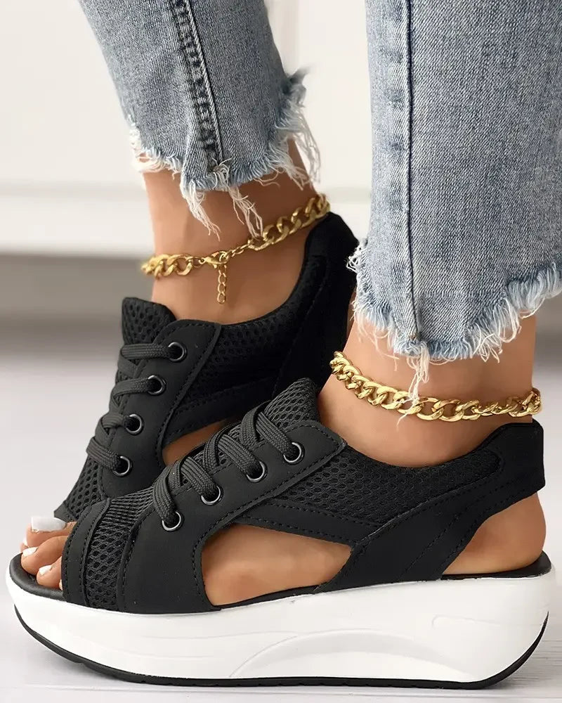 Isabelle | Lace-up Muffin Sandals